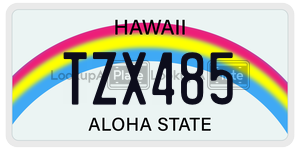TZX485  license plate in HI