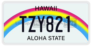 TZY821  license plate in HI