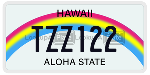 TZZ122  license plate in HI