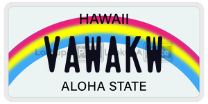 VAWAKW  license plate in HI