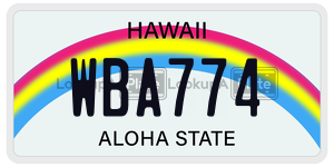WBA774  license plate in HI