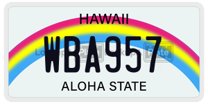 WBA957  license plate in HI