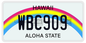 WBC909  license plate in HI
