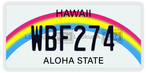 WBF274 license plate in Hawaii