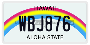 WBJ876  license plate in HI