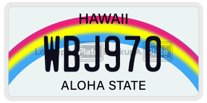 WBJ970 license plate in Hawaii
