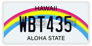 WBT435  license plate in HI