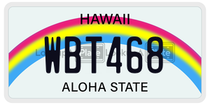 WBT468 license plate in Hawaii
