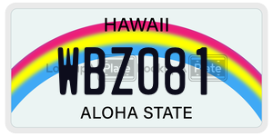 WBZ081  license plate in HI