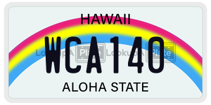 WCA140  license plate in HI