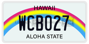WCB027  license plate in HI