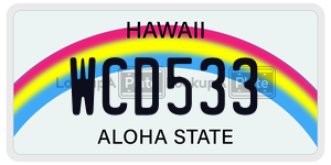 WCD533  license plate in HI
