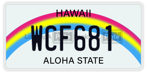 WCF681  license plate in HI