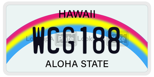 WCG188  license plate in HI