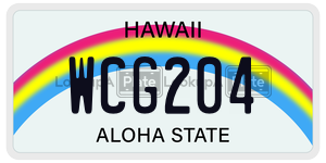 WCG204  license plate in HI