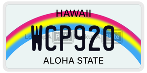 WCP920  license plate in HI