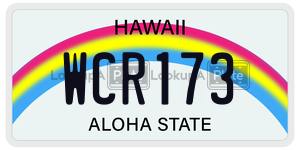 WCR173 license plate in Hawaii