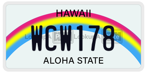 WCW178  license plate in HI