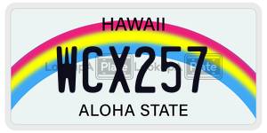 WCX257  license plate in HI