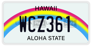 WCZ361  license plate in HI