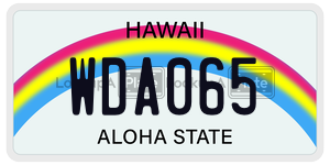 WDA065  license plate in HI
