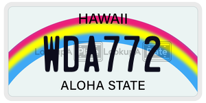 WDA772 license plate in Hawaii