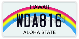 WDA816 license plate in Hawaii