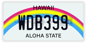 WDB399 license plate in Hawaii