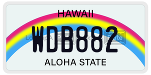 WDB882 license plate in Hawaii