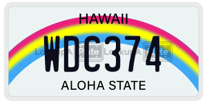 WDC374  license plate in HI