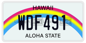 WDF491  license plate in HI