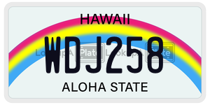 WDJ258  license plate in HI