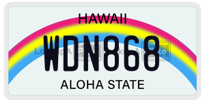 WDN868 license plate in Hawaii