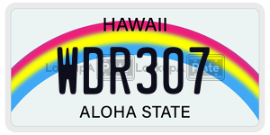 WDR307  license plate in HI