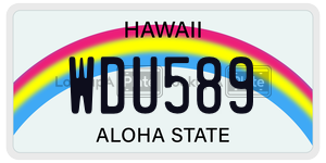 WDU589 license plate in Hawaii