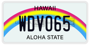 WDV065  license plate in HI