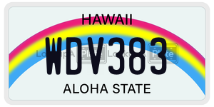 WDV383  license plate in HI