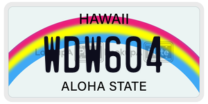 WDW604  license plate in HI