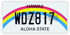 WDZ817  license plate in HI