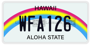 WFA126  license plate in HI