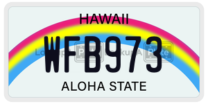 WFB973  license plate in HI