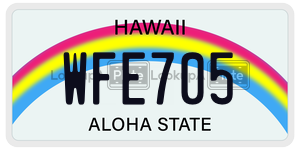 WFE705 license plate in Hawaii
