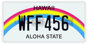 WFF456  license plate in HI