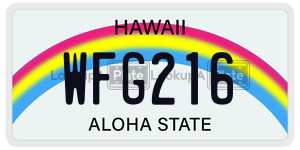 WFG216  license plate in HI
