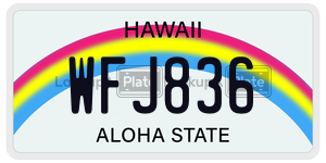 WFJ836  license plate in HI