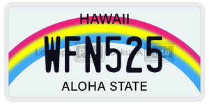 WFN525  license plate in HI