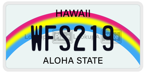 WFS219 license plate in Hawaii