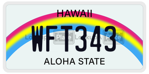 WFT343  license plate in HI