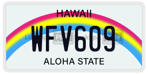 WFV609  license plate in HI