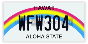 WFW304 license plate in Hawaii